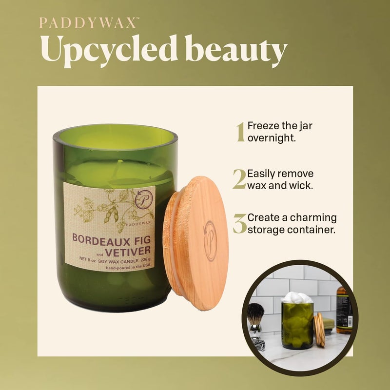 Paddywax Eco Collection Scented Soy Wax Jar Candle  8-Ounce  Bordeaux Fig & Vetiver - Image 5